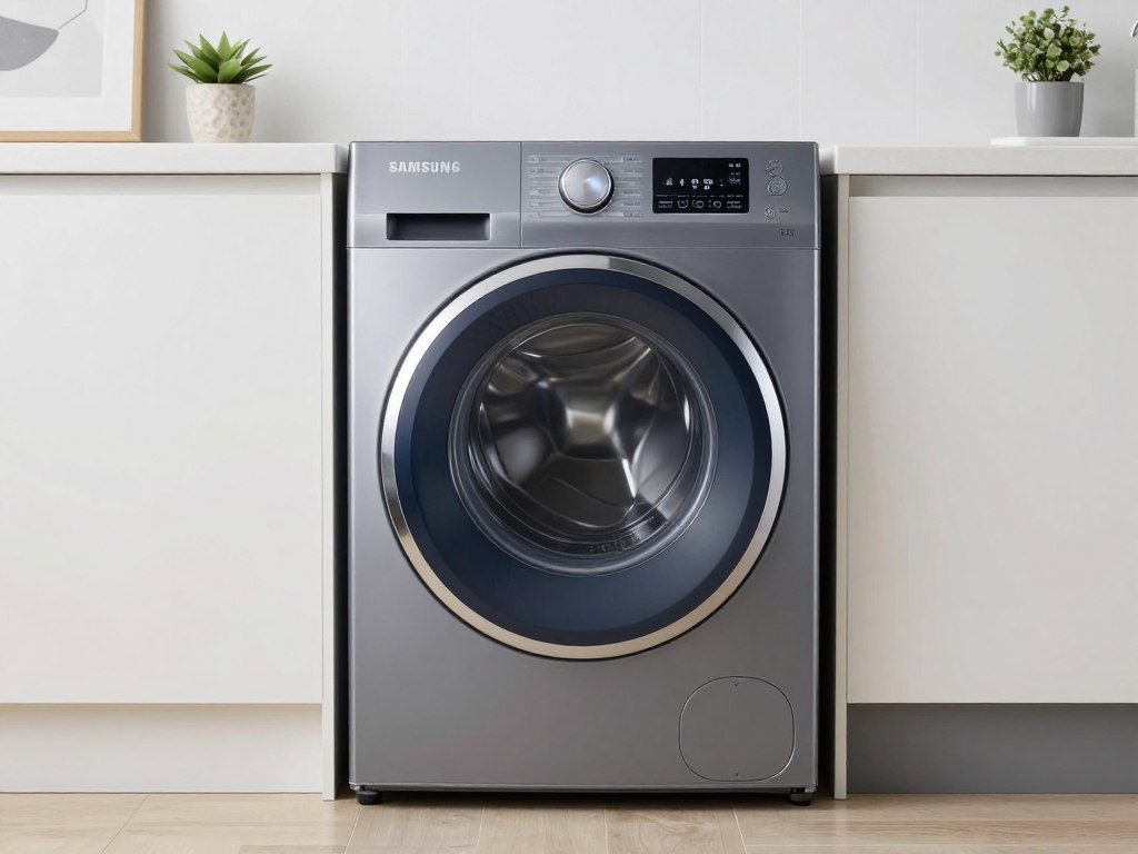 Mașina de spălat Samsung AI Ecobubble în bucătărie modernă