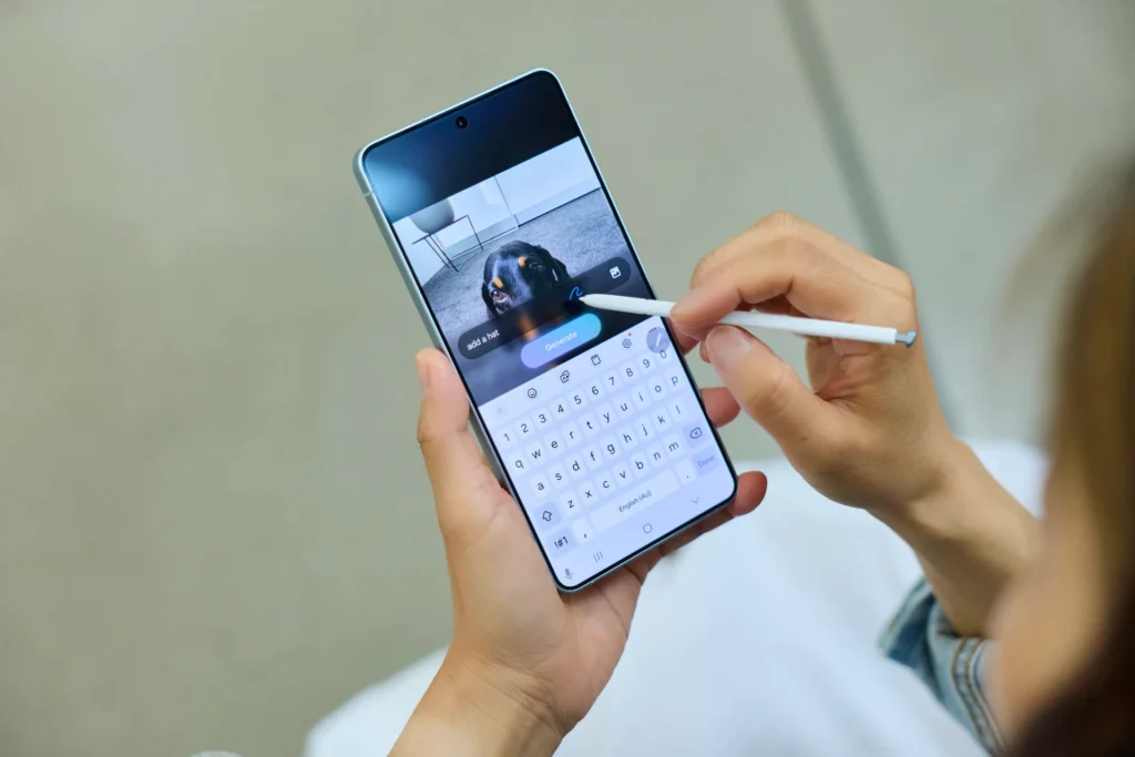 Interfață Galaxy Photo Assist cu funcții AI pentru editare foto automată