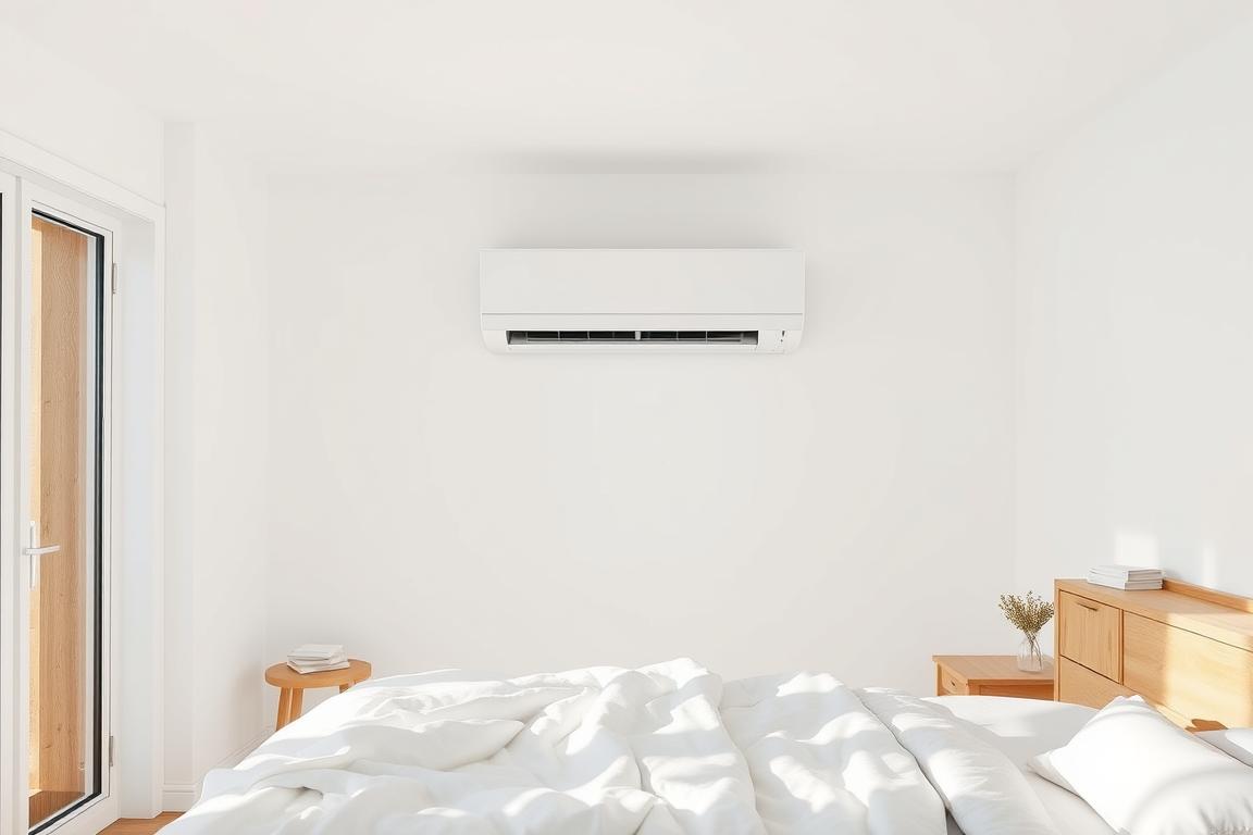 Aparat aer conditionat 12000 BTU montat in dormitor Aparat aer conditionat 12000 BTU montat in dormitor