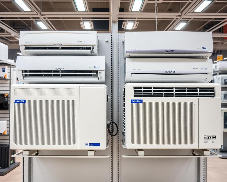 Display aparate aer conditionat cu si fara inverter comparate Display aparate aer conditionat cu si fara inverter comparate