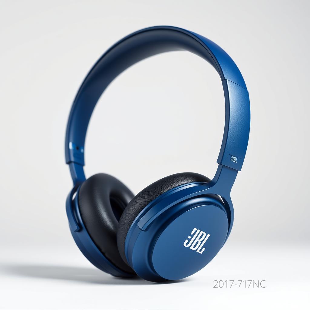 JBL Tune 770NC căști wireless albastre cu logo JBL vizibil