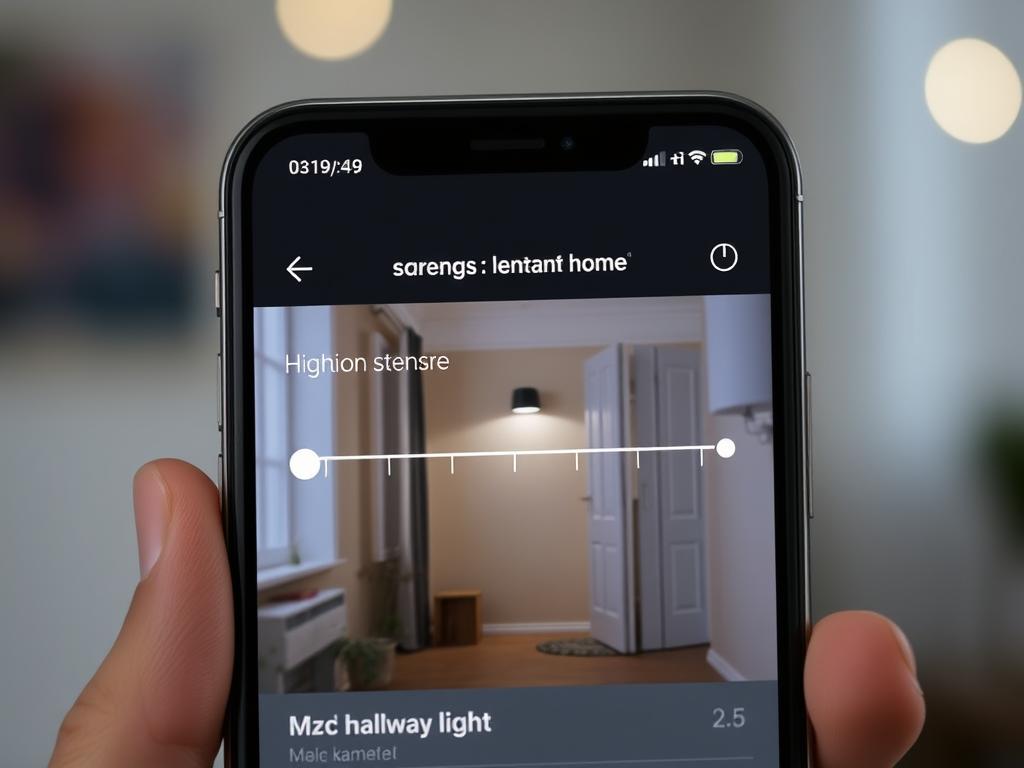 Scenarii automatizare smart home pe ecran telefon cu timeline