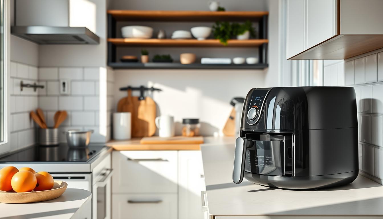 air fryer perfect integrat într-o bucătărie mică modernă air fryer perfect integrat într-o bucătărie mică modernă