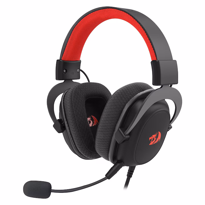 Căști gaming Redragon Zeus cu iluminare RGB roșie Căști gaming Redragon Zeus cu iluminare RGB roșie