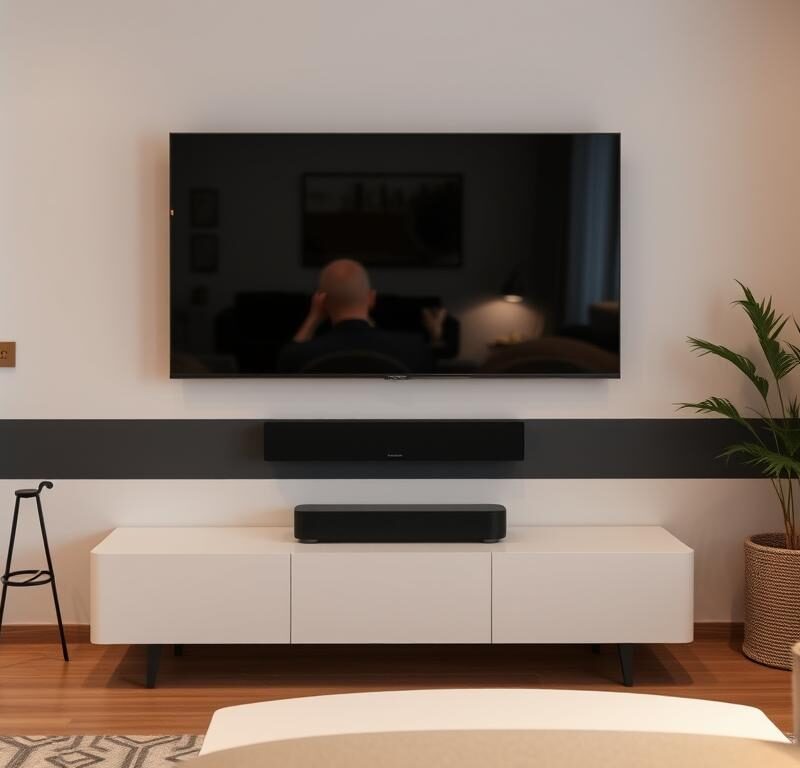 soundbar compact apartament living modern televizor
