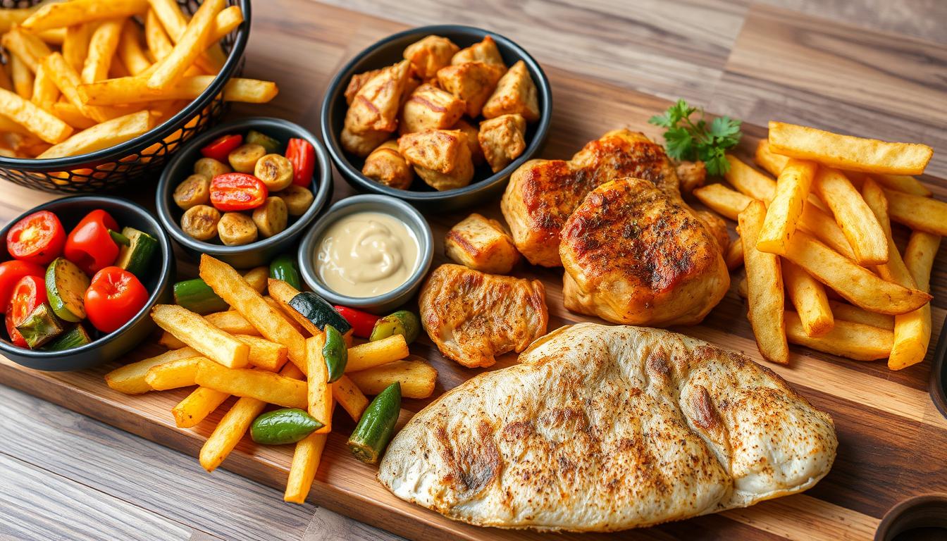 varietate de preparate gătite în air fryer: cartofi, legume, carne, pește varietate de preparate gătite în air fryer: cartofi, legume, carne, pește