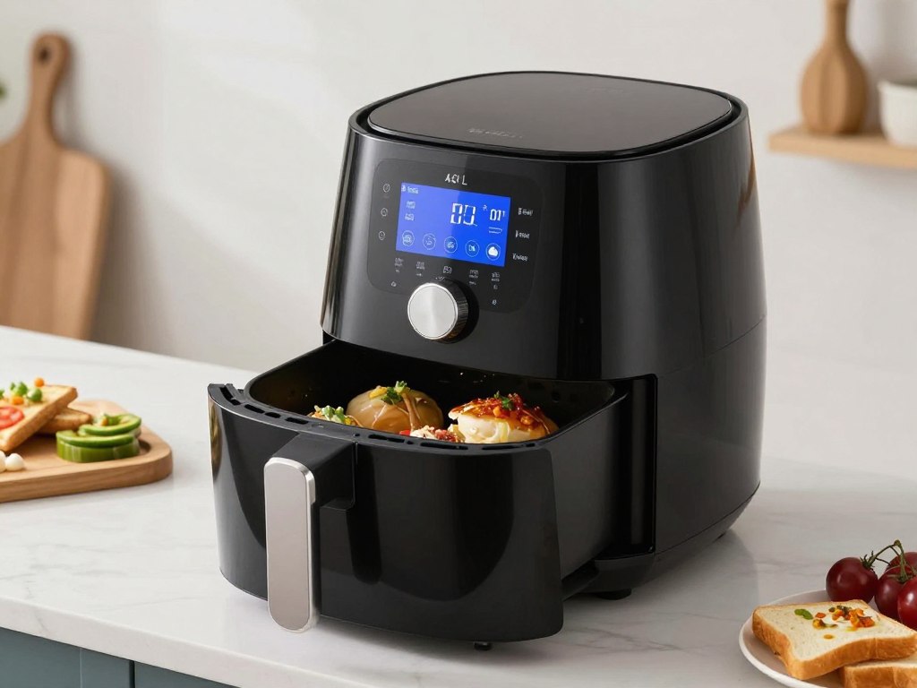 Air fryer cu capacitate mare și afișaj digital