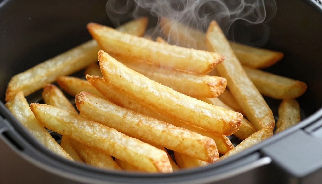 Cartofi prăjiți crocanți preparați în air fryer