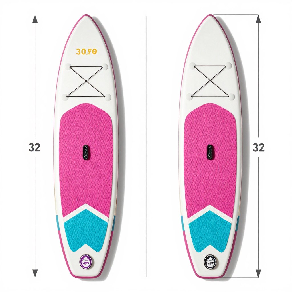 Comparatie latime placa SUP 30 inch versus 32 inch stabilitate Comparatie latime placa SUP 30 inch versus 32 inch stabilitate