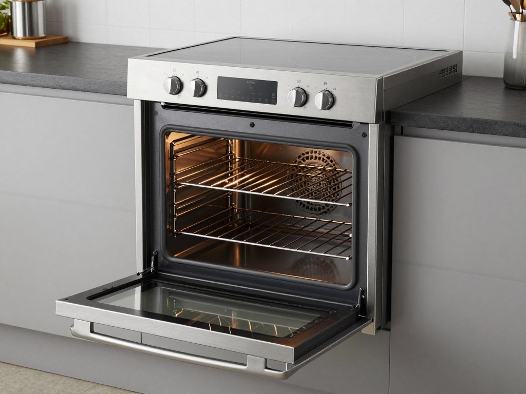 Cuptor electric de blat din oțel inoxidabil în bucătărie modernă