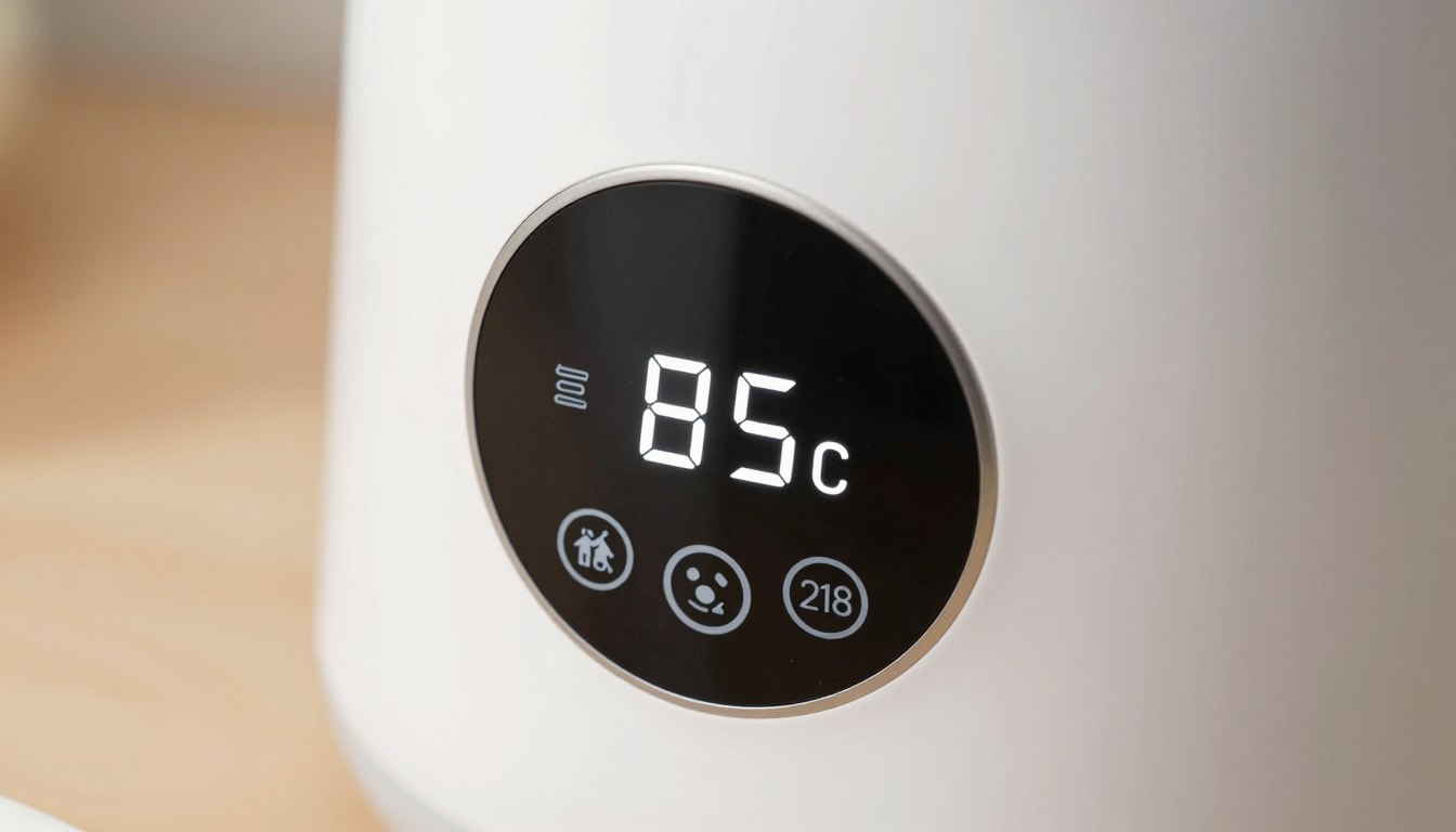 Fierbător electric cu display temperatură arătând setări Fierbător electric cu display temperatură arătând setări