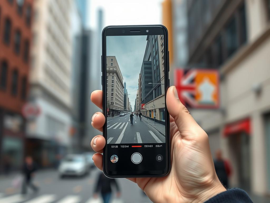 Google Pixel 8a telefon foto sub 2000 lei 2026 în mână făcând poză peisaj urban
