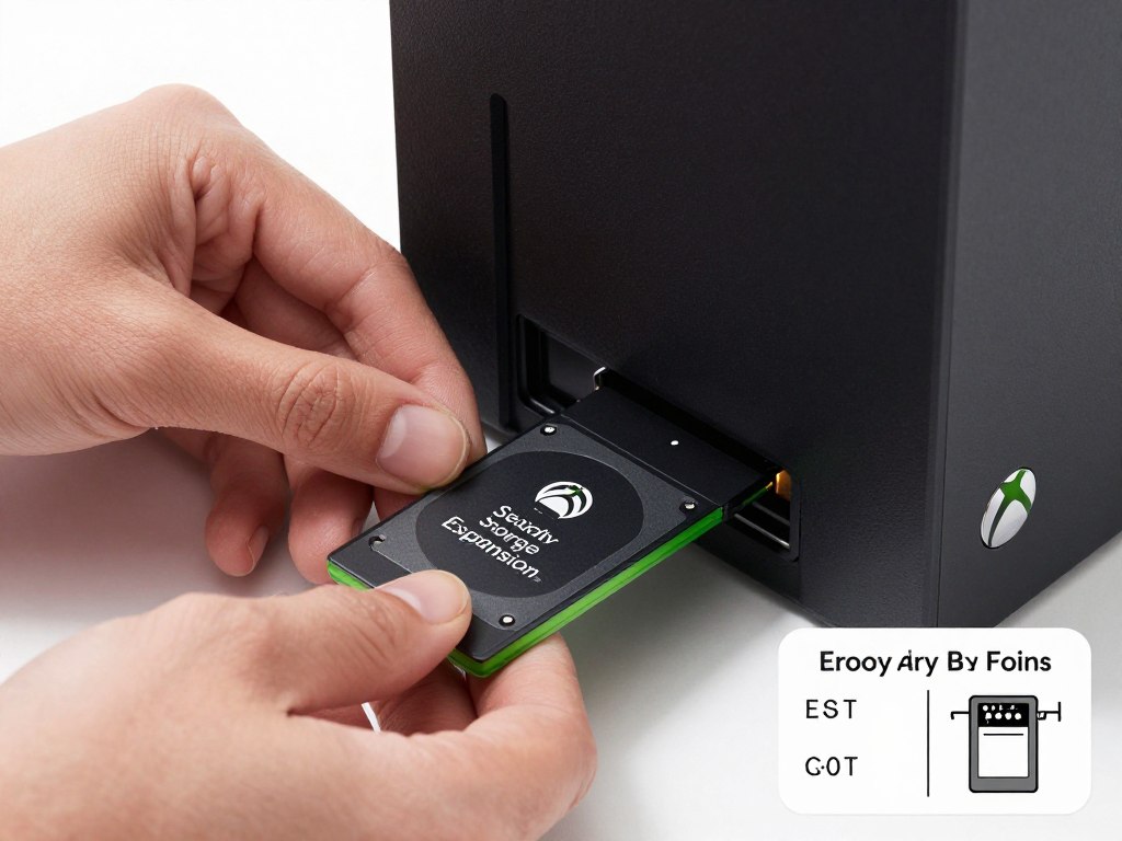 Instalare Seagate Storage Expansion Card în Xbox Series X slot posterior