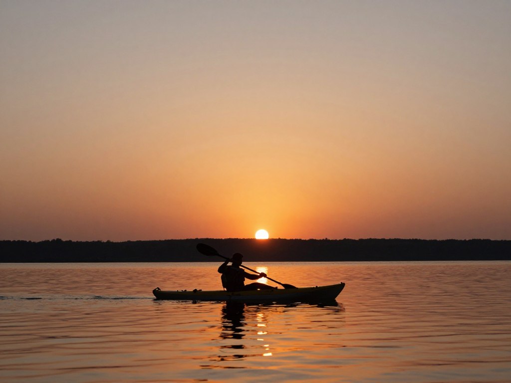 Kayak apus pe lac România Kayak apus pe lac România