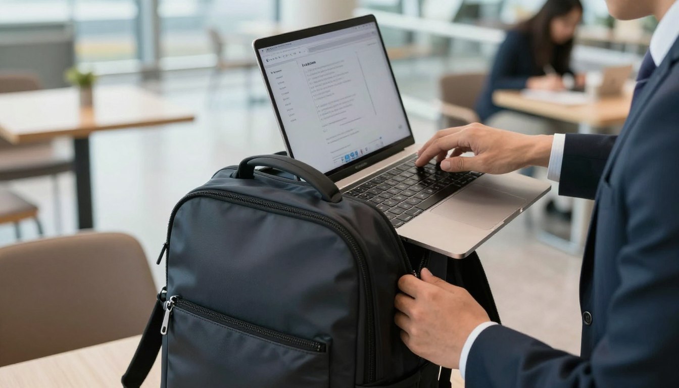 MacBook Air M4 portable design in backpack