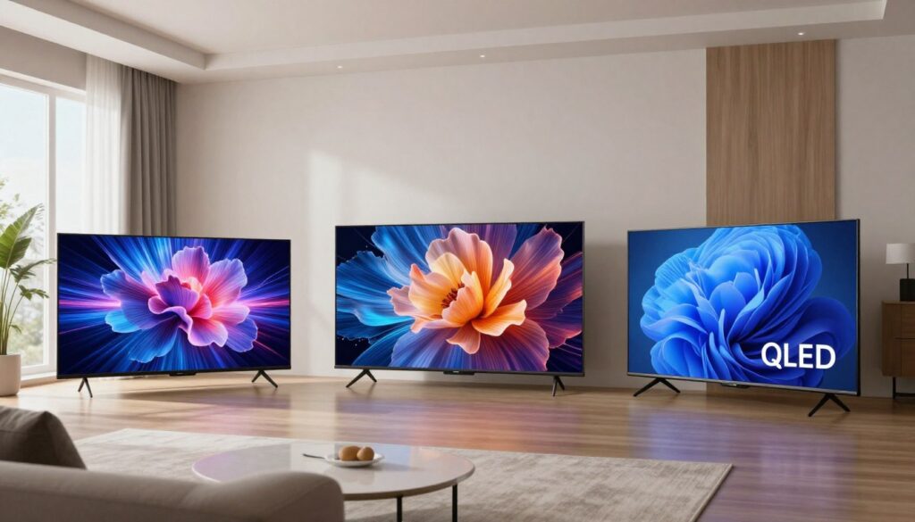 OLED vs QLED vs Mini LED 2026 Romania comparison living room setup