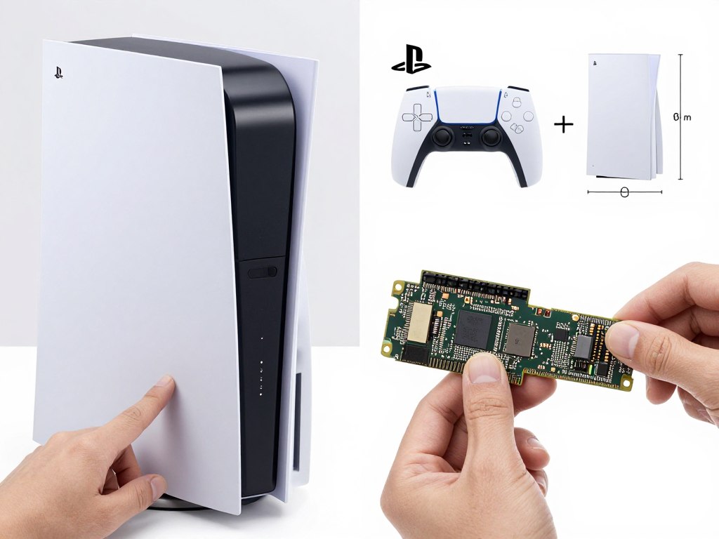 Pas 1 demontare panou lateral PS5 pentru acces slot M.2 SSD