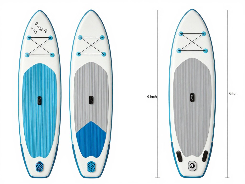 Placa SUP gonflabila diferente grosime 4 inch versus 6 inch Placa SUP gonflabila diferente grosime 4 inch versus 6 inch