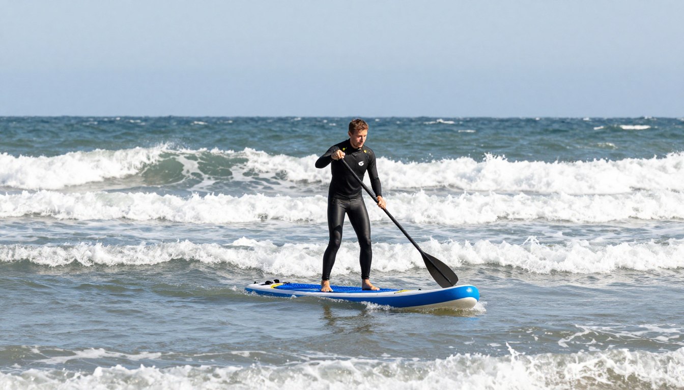 SUP gonflabil Romania 2026 pe valuri la Vama Veche SUP gonflabil Romania 2026 pe valuri la Vama Veche